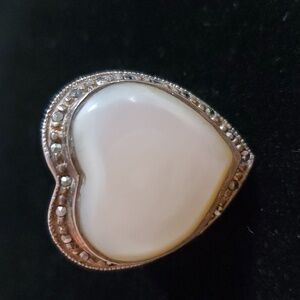 925 Mother Of Pearl Heart Ring